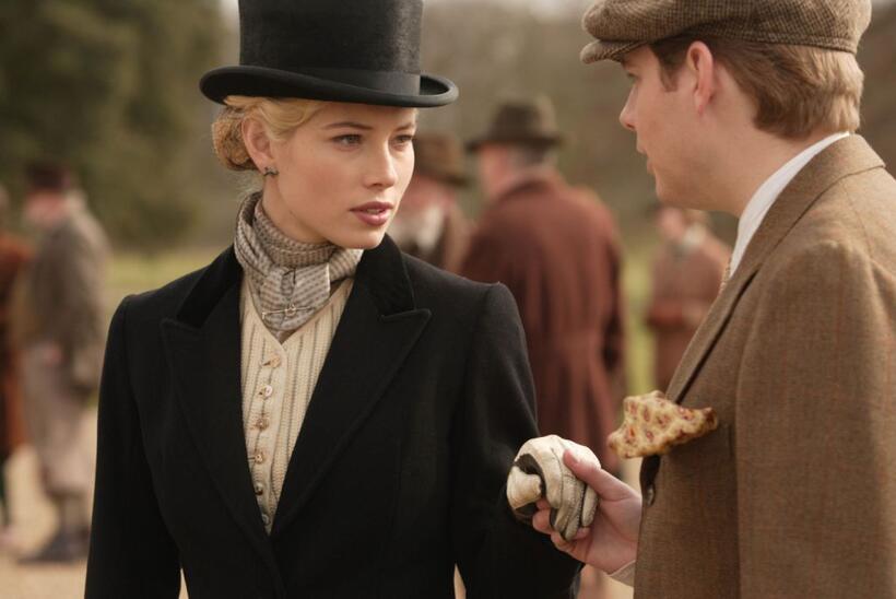 Jessica Biel as Larita and Pip Torrens as Lord Hurst in "Easy Virtue."