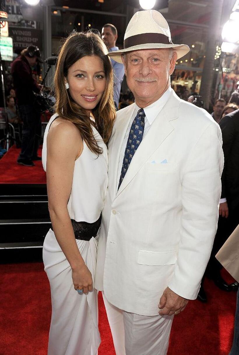 Jessica Biel and Gerald McRaney at the California premiere of "The A-Team."