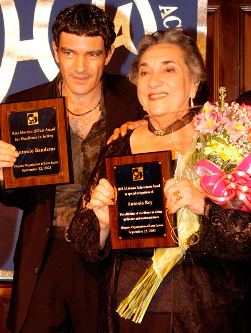 Antonio Banderas and Antonia Rey at the 4th annual Hispanic Organization of Latin Actors Awards.