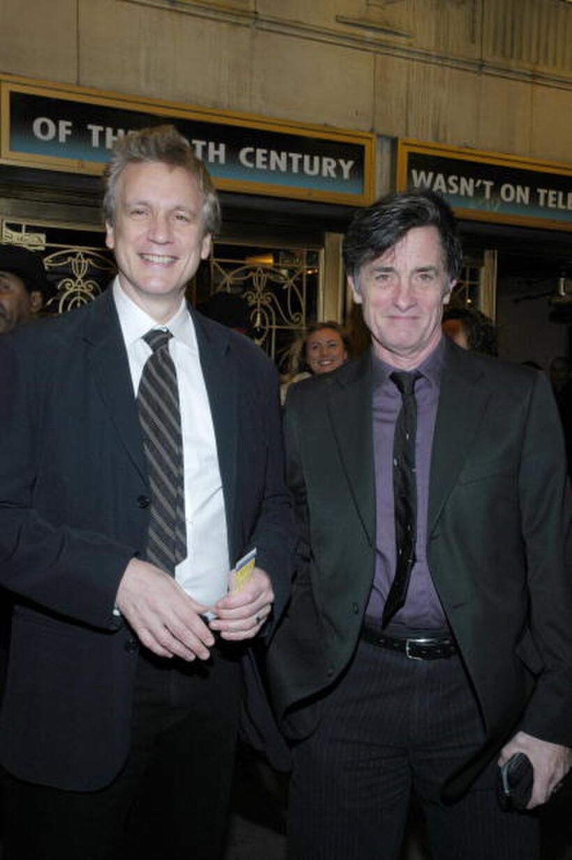 Rick Elice and Roger Rees at the opening night of "Farnsworth Invention."