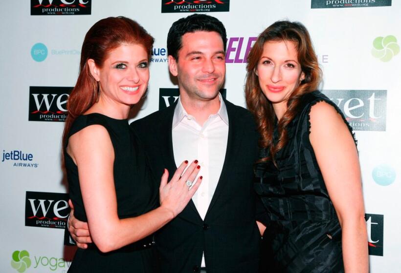 Debra Messing, David Alan Basche and Alysia Reiner at the LOVE benefit to support WET's 10th season.