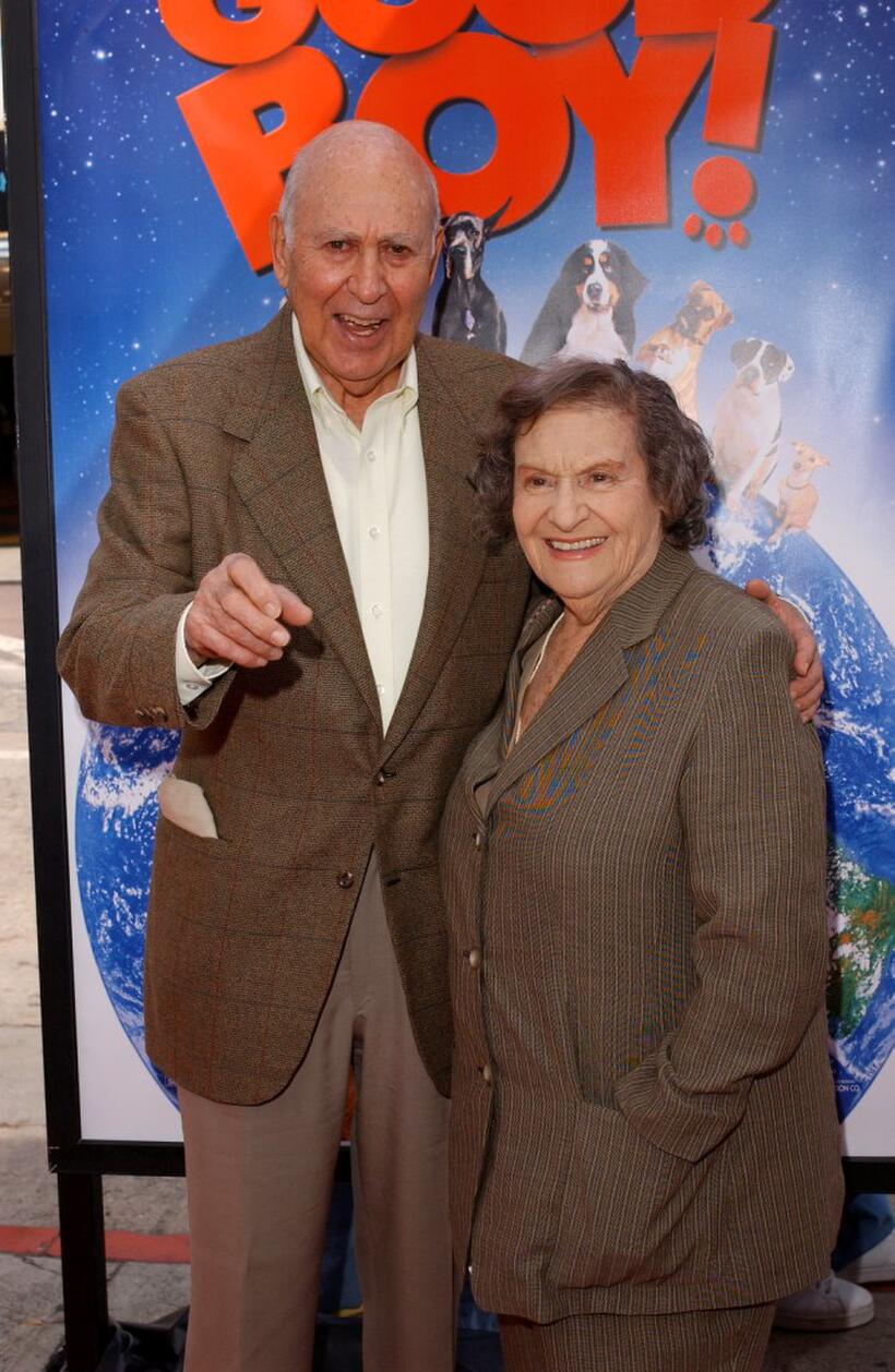 Carl Reiner and his wife Estelle Reiner at the UA premiere of "Good Boy."