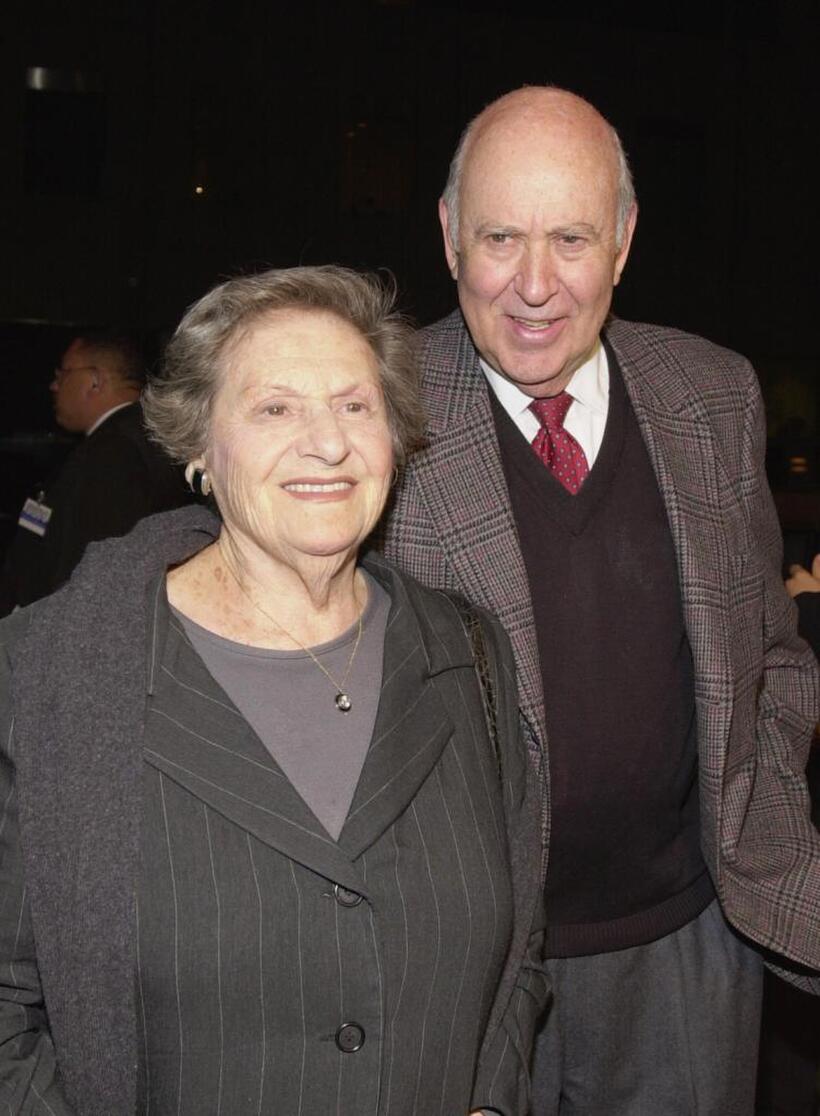 Estelle Reiner and her husband Carl Reiner at the premiere of "Quills."
