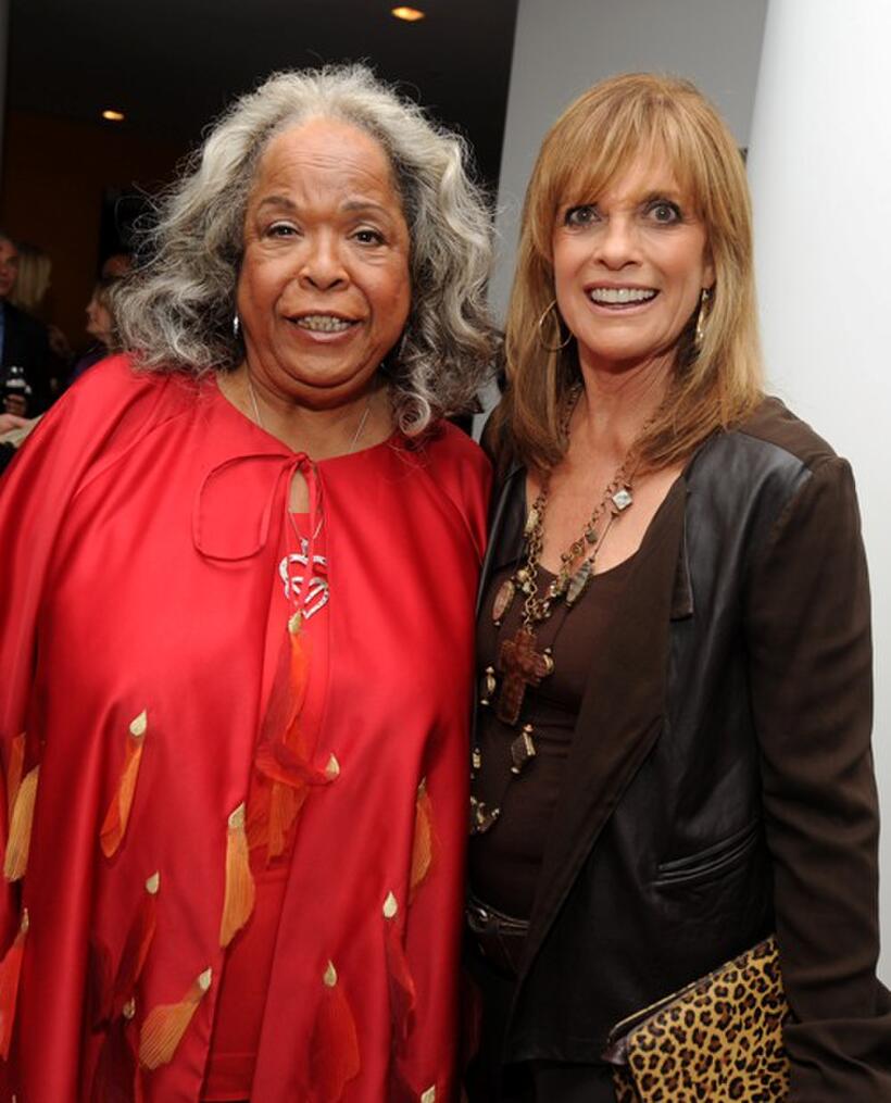 Della Reese and Linda Gray at the after party of the premiere of "Expecting Mary."
