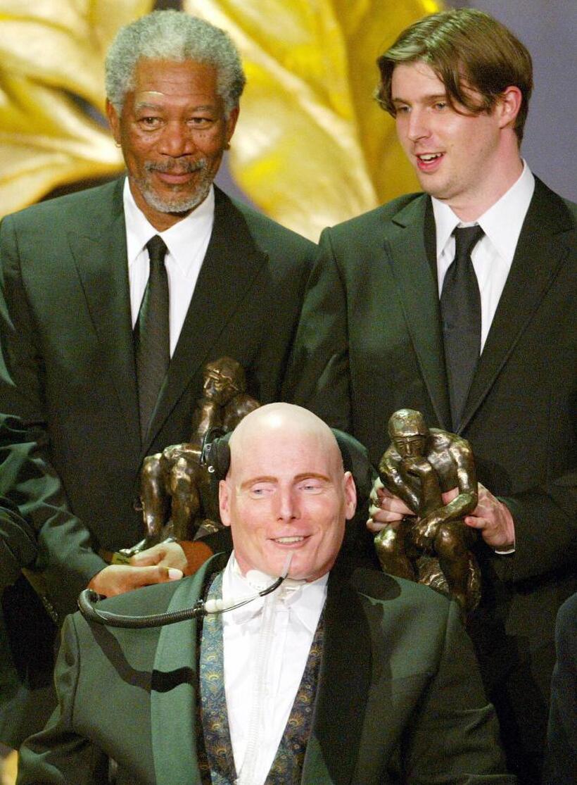 Christopher Reeves, Morgan Freeman and Matthew at the World Awards ceremony.
