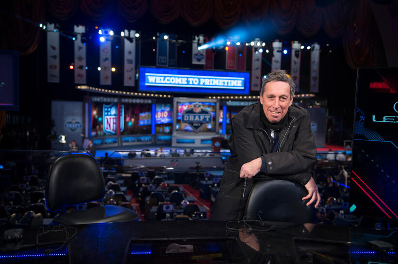 Director Ivan Reitman on the set of "Draft Day."