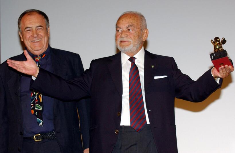 Bernardo Bertolucci and Dino De Laurentiis the 60th International Venice Film Festival.