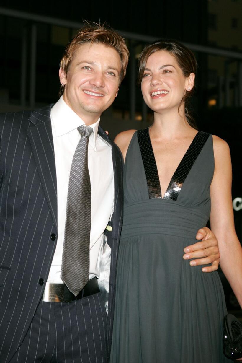 Jeremy Renner and Michelle Monaghan at the premiere of "North Country."