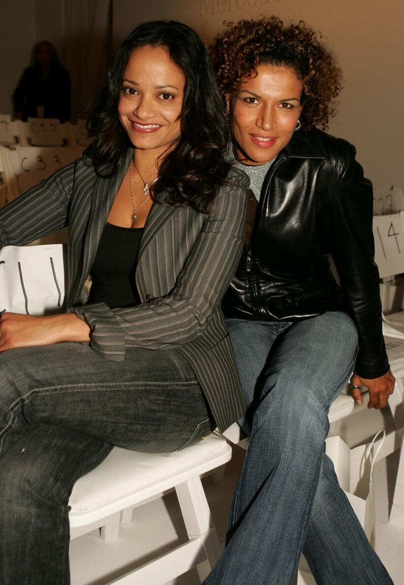 Judy Reyes and Lucia Rijker at the Kevan Hall Fall 2005 show at Mercedes Benz Fashion Week.