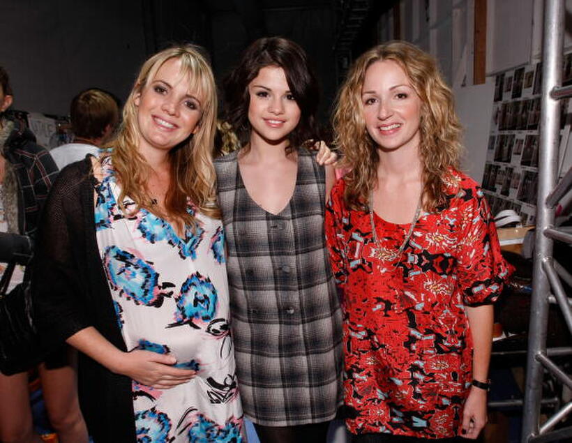 Sophia Coloma, Selena Gomez and Marissa Ribisi at the Whitley Kros Spring 2009 fashion show during the Mercedes Benz Fashion Week.