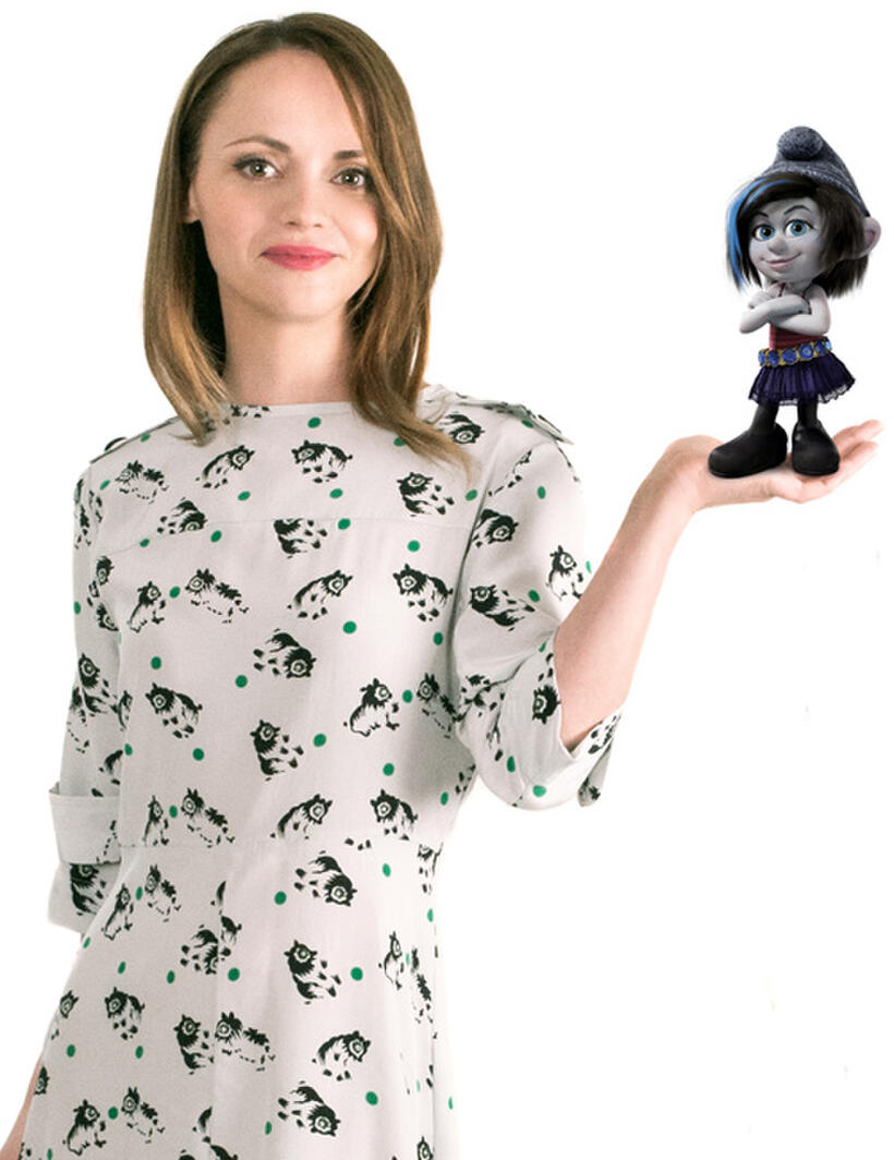 Christina Ricci on the set of "The Smurfs 2."