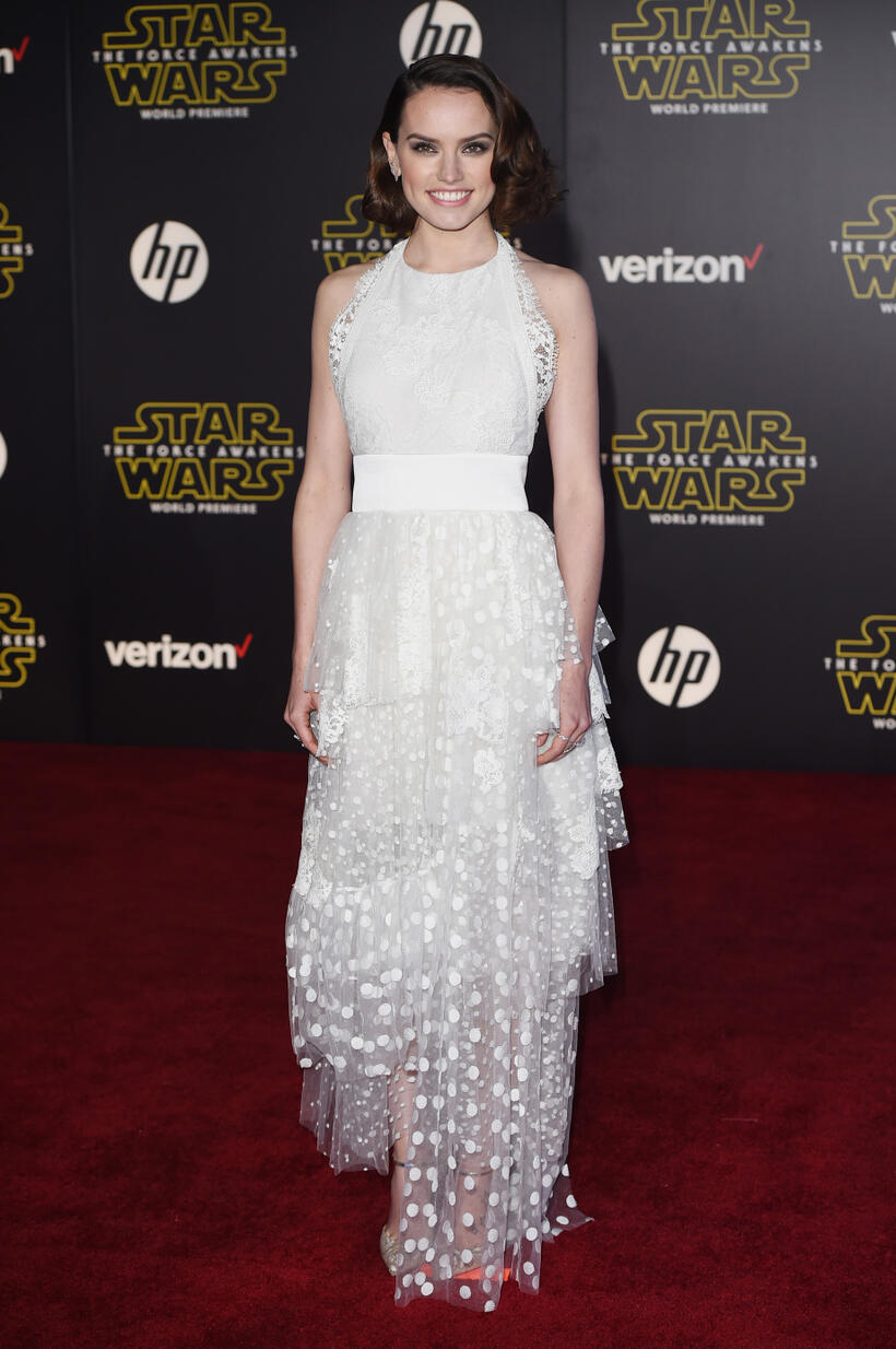 Daisy Ridley at the California premiere of "Star Wars: The Force Awakens."