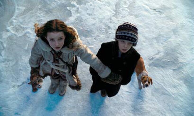 Dakota Blue Richards and Ben Walker in "The Golden Compass."