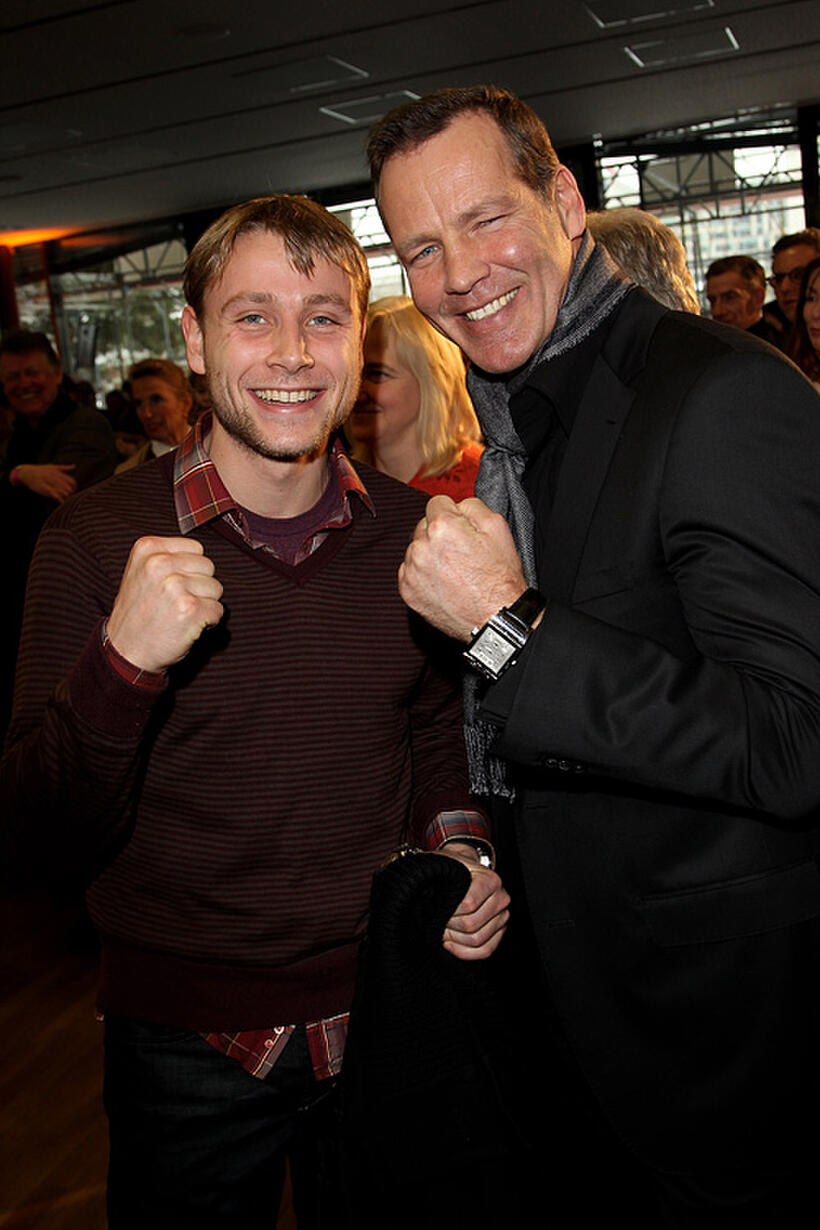 Max Riemelt and Henry Maske at the Hesse Government Berlinale Reception in Germany.