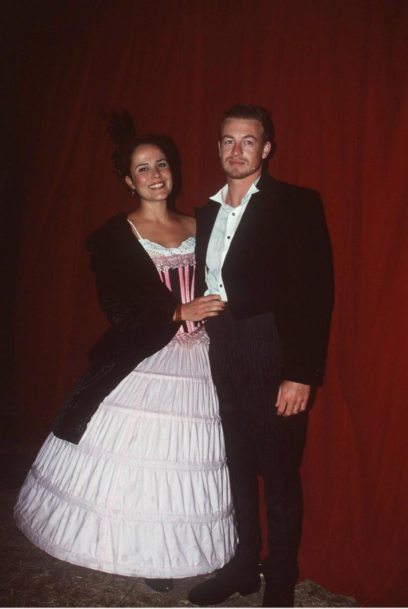 Rebecca Rigg and Simon Baker at the "Une Nuit Aux Folies-bergere" Fundraising Ball.