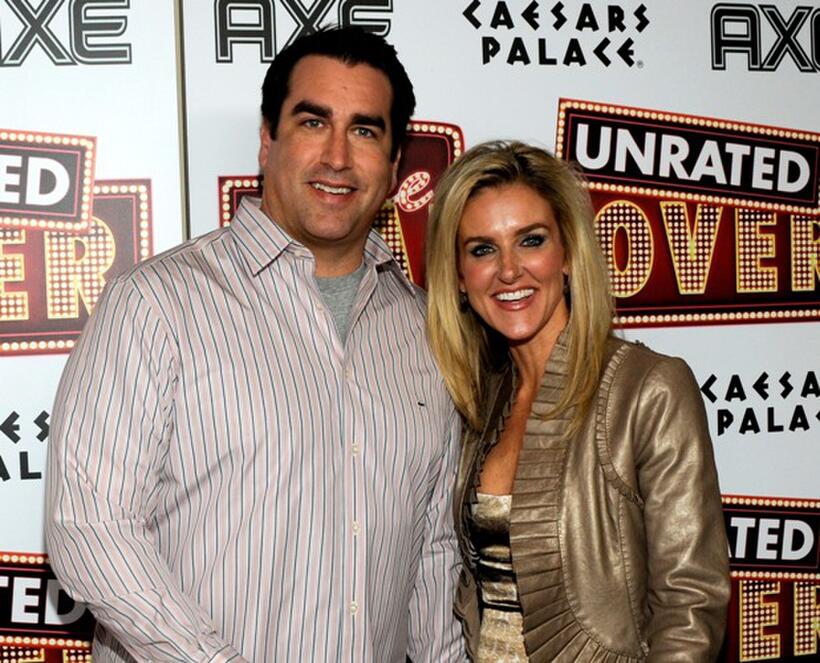 Rob Riggle and Tiffany Riggle at the DVD launch party of "The Hangover."
