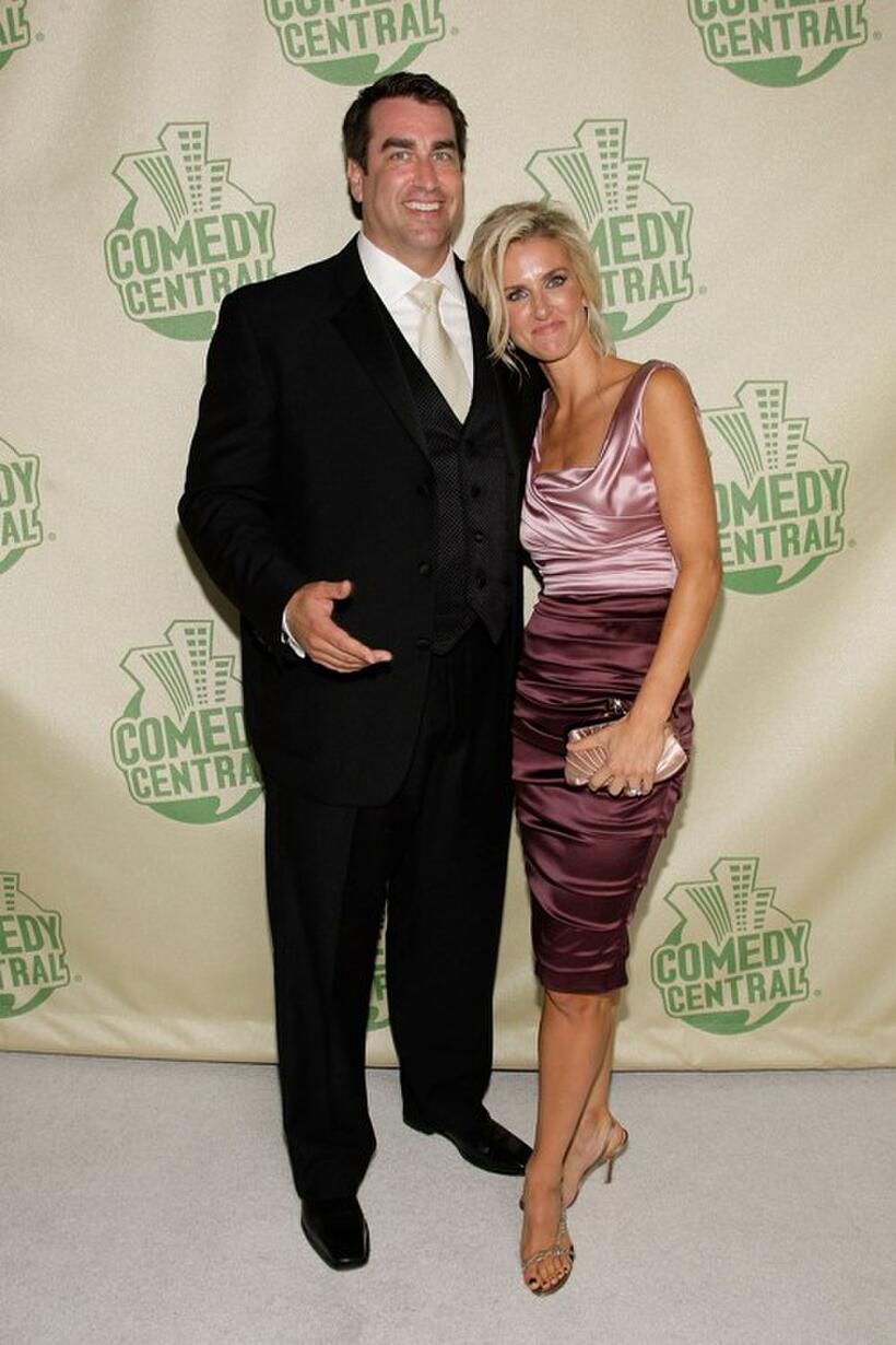 Rob Riggle and his Wife at the Comedy Central Emmy After Party.