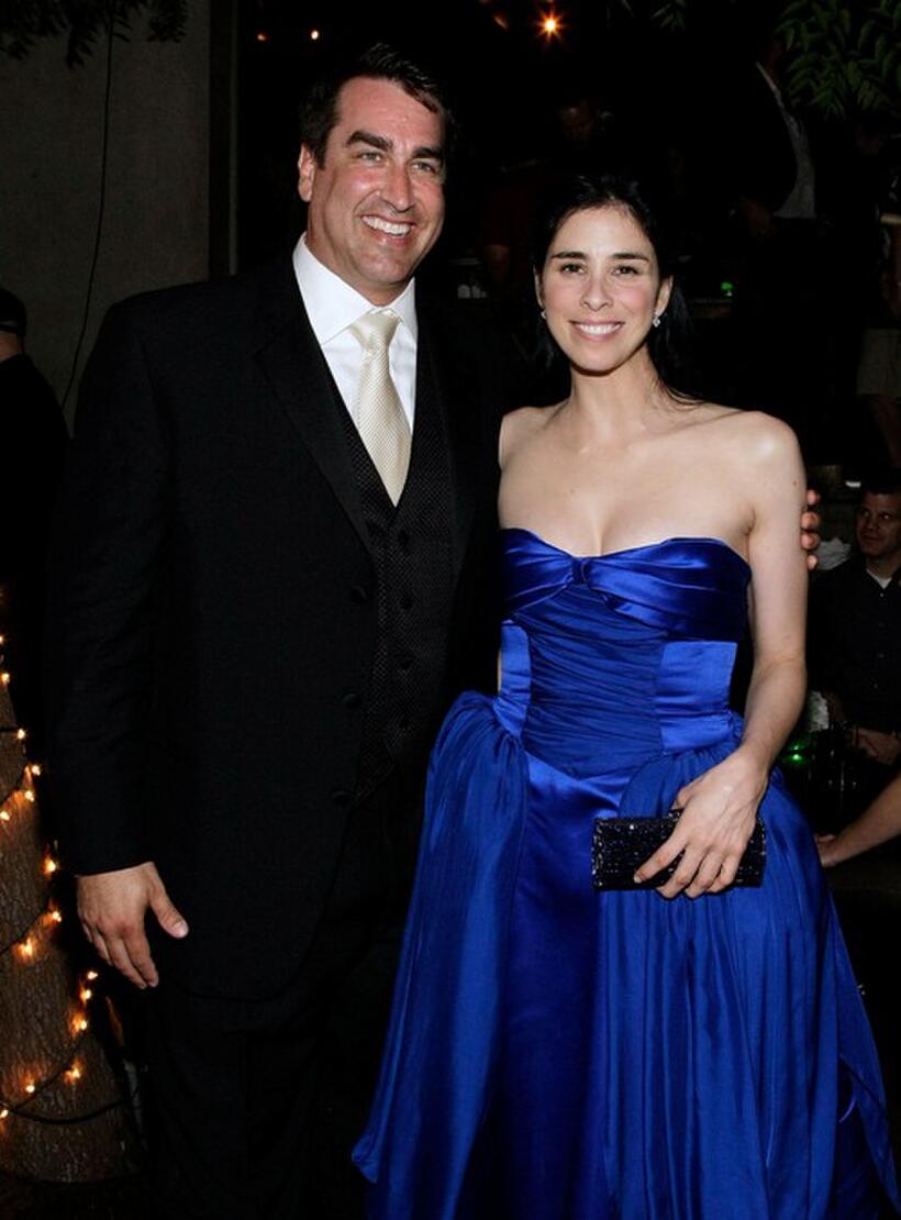 Rob Riggle and Sarah Silverman at the Comedy Central Emmy After Party.