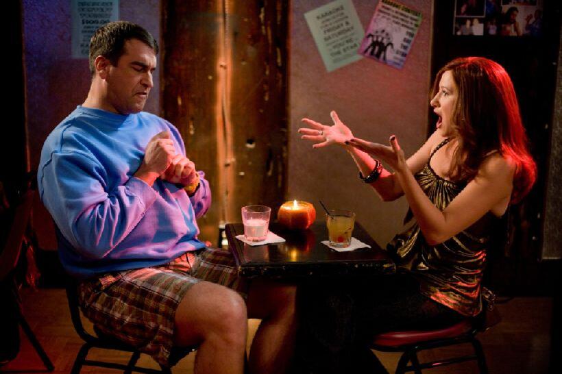 Rob Riggle as Peter Selleck and Kathryn Hahn as Babs Merrick in "The Goods: Live Hard, Sell Hard."