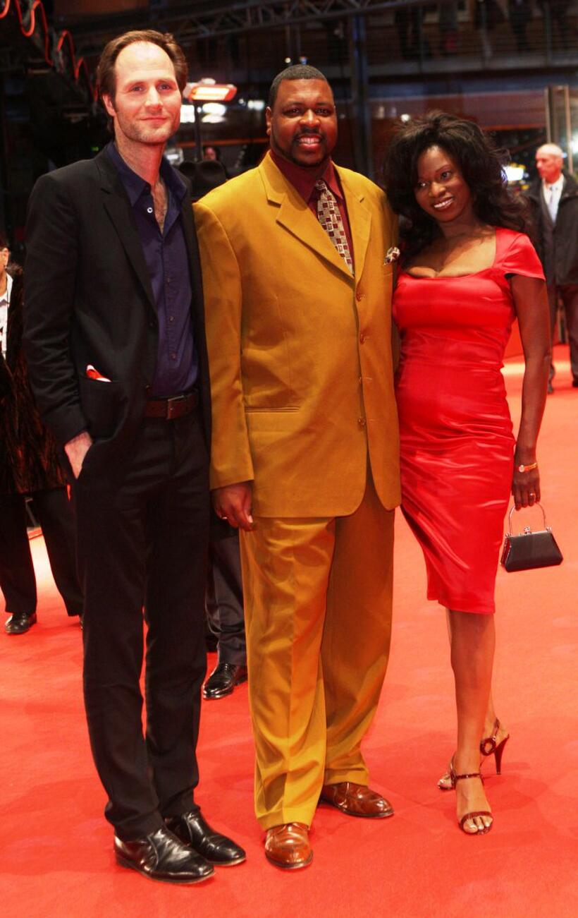 Lance Hammer, Michael J Smith Sr and Tarra Riggs at the premiere of "Ballast" during the 58th Berlinale Film Festival.