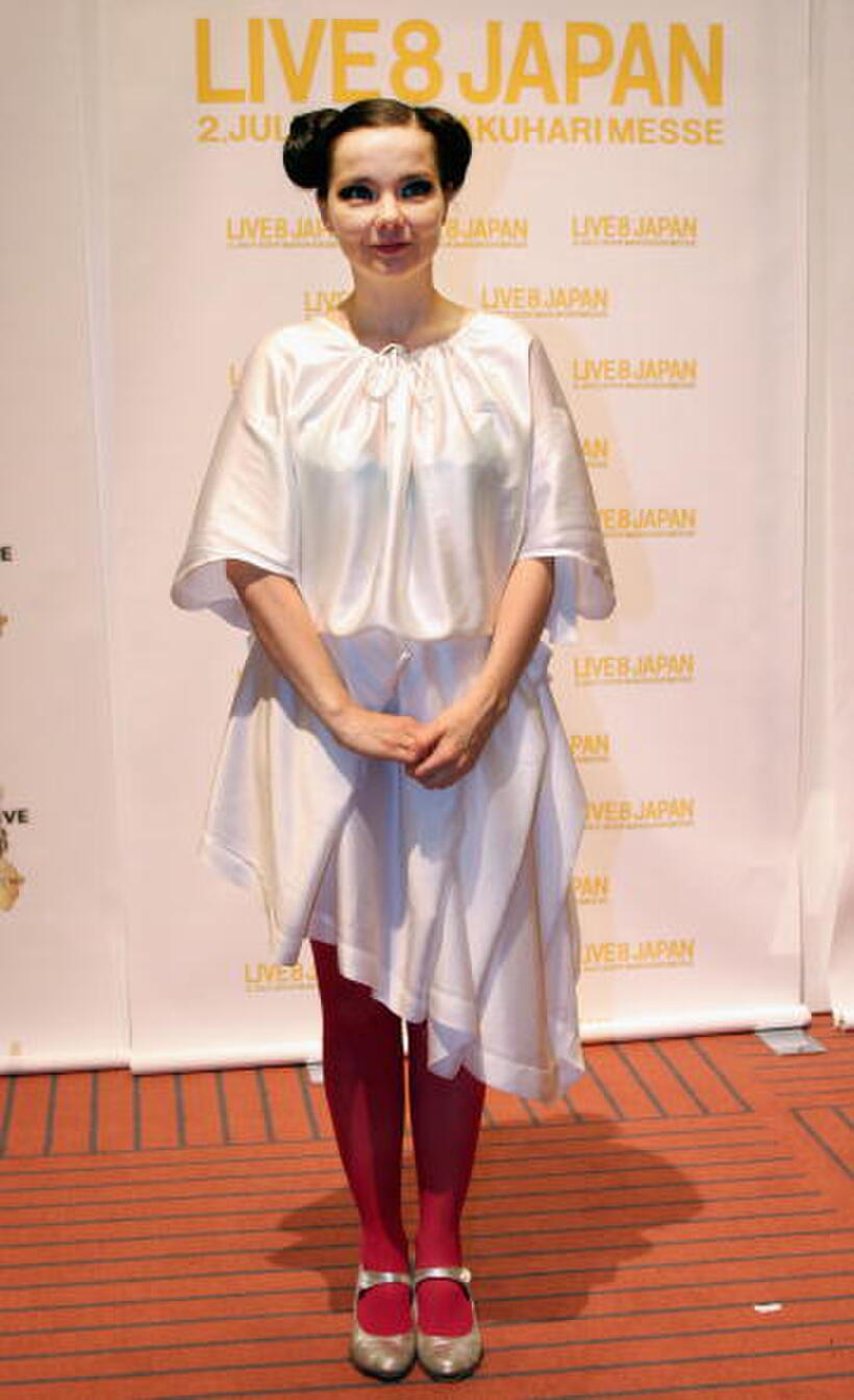 Bjork at the press conference during the "Live 8 Japan."