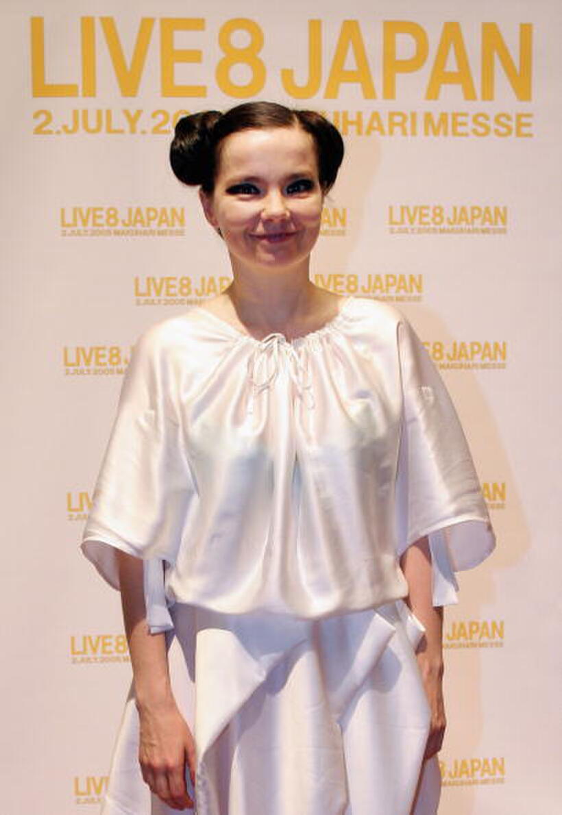 Bjork at the press conference during the "Live 8 Japan."