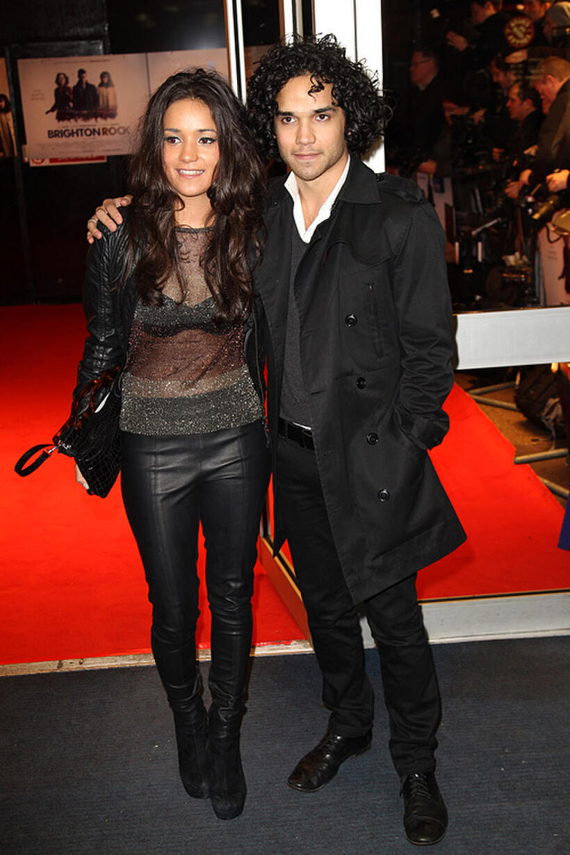 Reece Ritchie and Guest at the London premiere of "Brighton Rock."