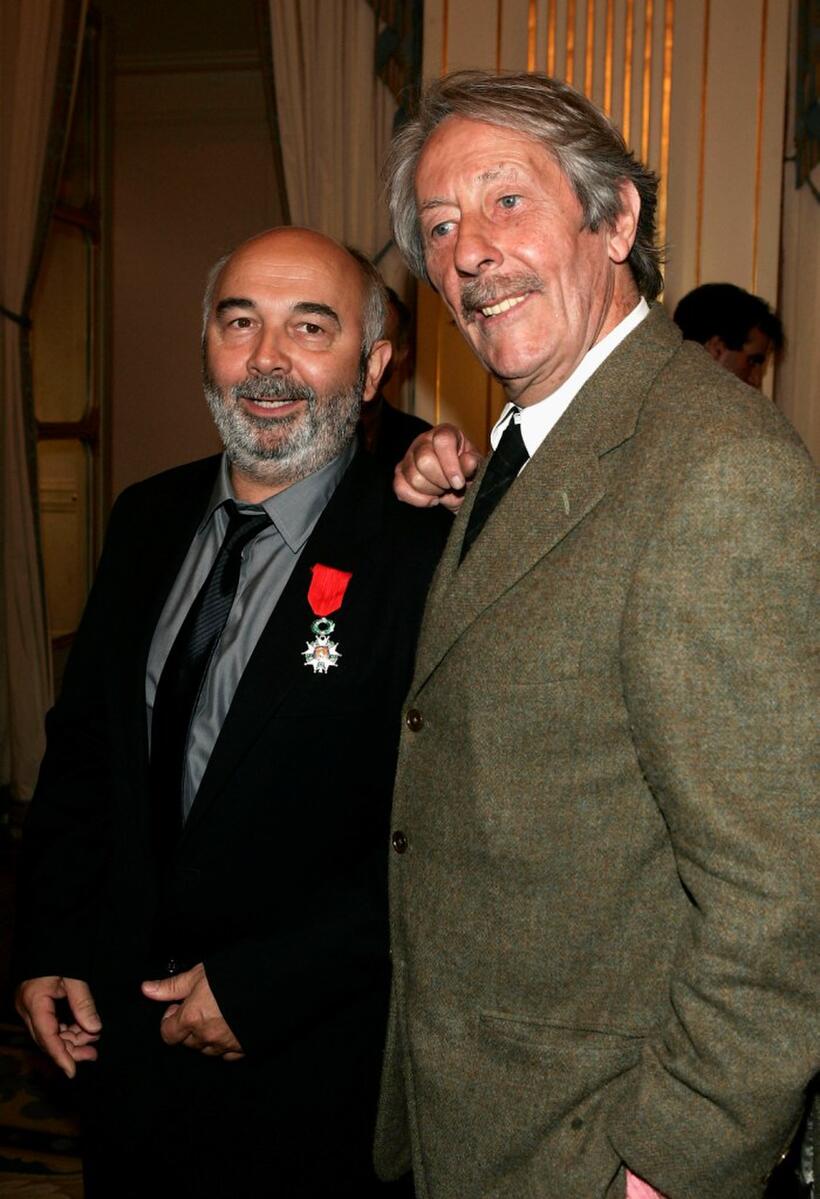 Jean Rochefort and Gerard Jugnot at the Knight Of The Legion of Honor Award (Chevalier de la Legion d'honneur).