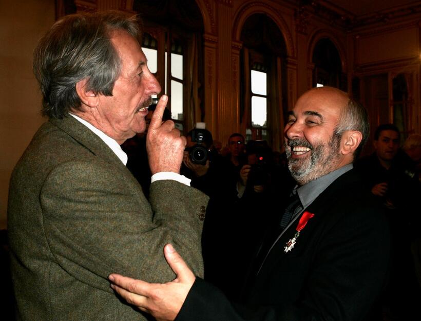 Jean Rochefort and Gerard Jugnot at the Knight Of The Legion of Honor Award (Chevalier de la Legion d'honneur).
