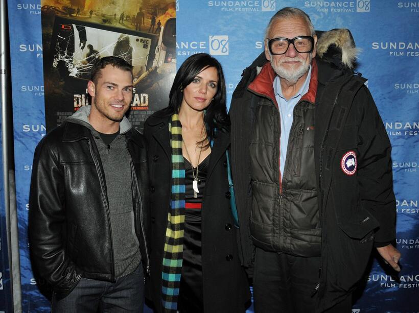 Shawn Roberts, Michelle Morgan and Director George A. Romero at the premiere of "Diary of the Dead" during the 2008 Sundance Film Festival.
