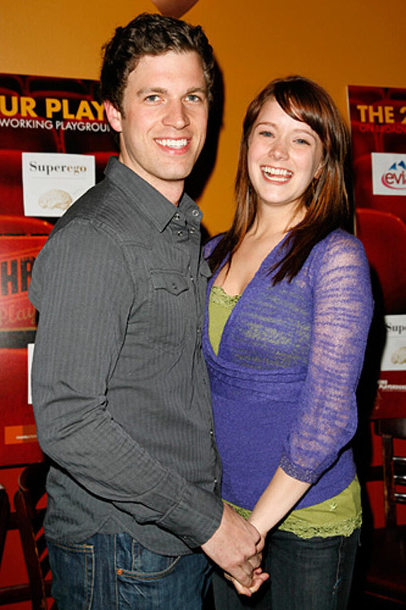 Zack Robidas and Marnie Schulenburg at the after party of "The 24 Hour Plays."