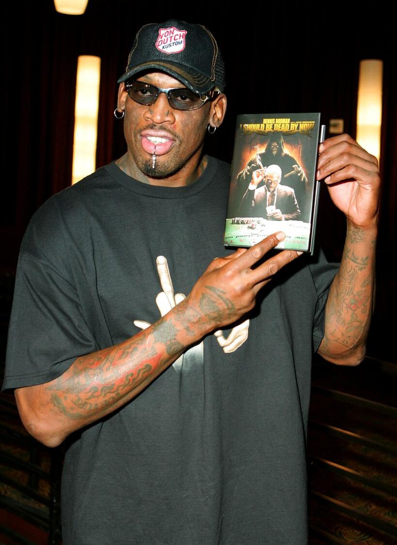 Dennis Rodman at the signing of "I Should Be Dead By Now."