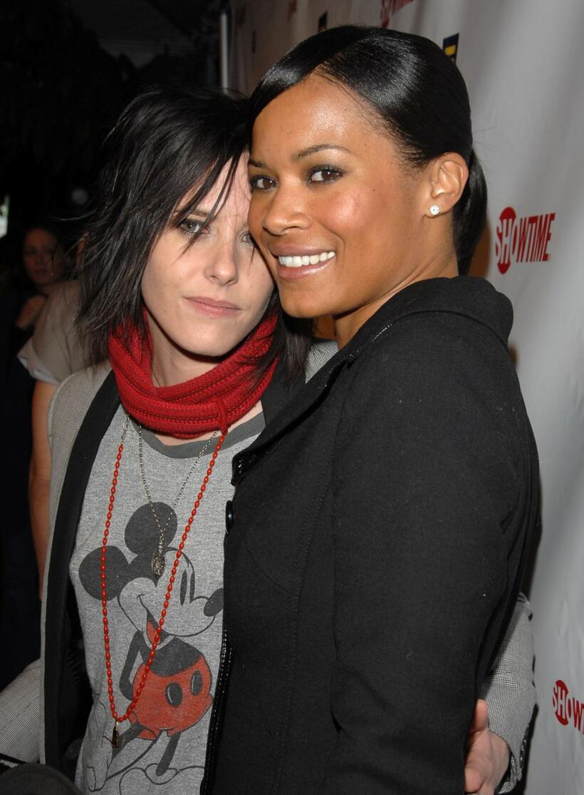 Katherine Moenning and Rose Rollins at the season 5 premiere party of "The L Word."