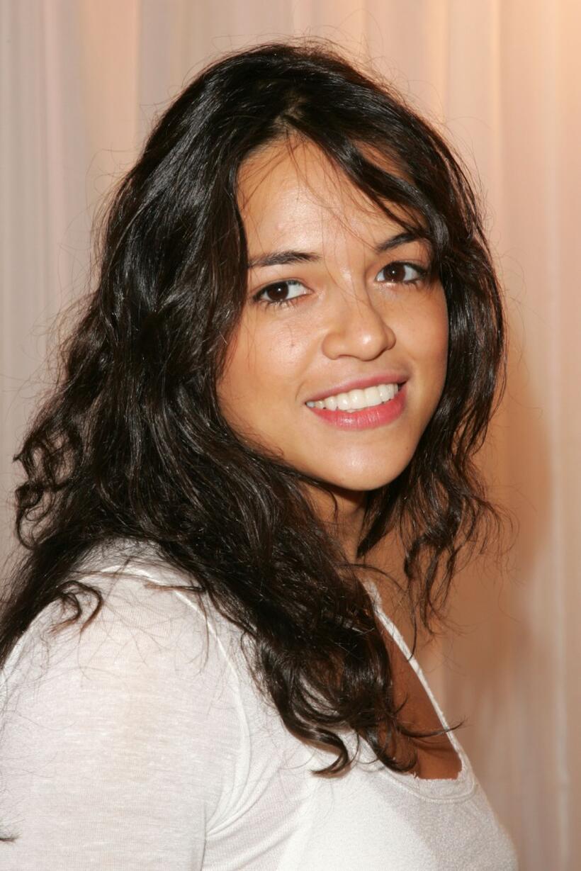 Michelle Rodriguez at the Tommy Hilfiger Collection 2008 Fashion Show.