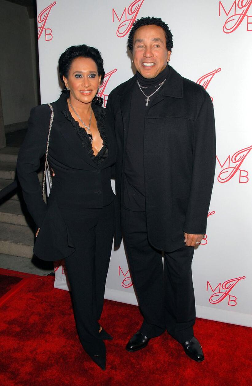 Frances Gladney and Smokey Robinson at the Will and Jada Smith party.