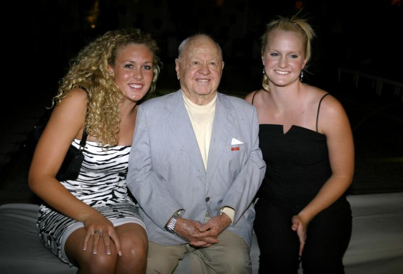 Mickey Rooney, Kaitlin Sandeno and Diana McManus at the cocktail reception to announce USA Swimming's Mutual of Omaha Duel in the Pool.