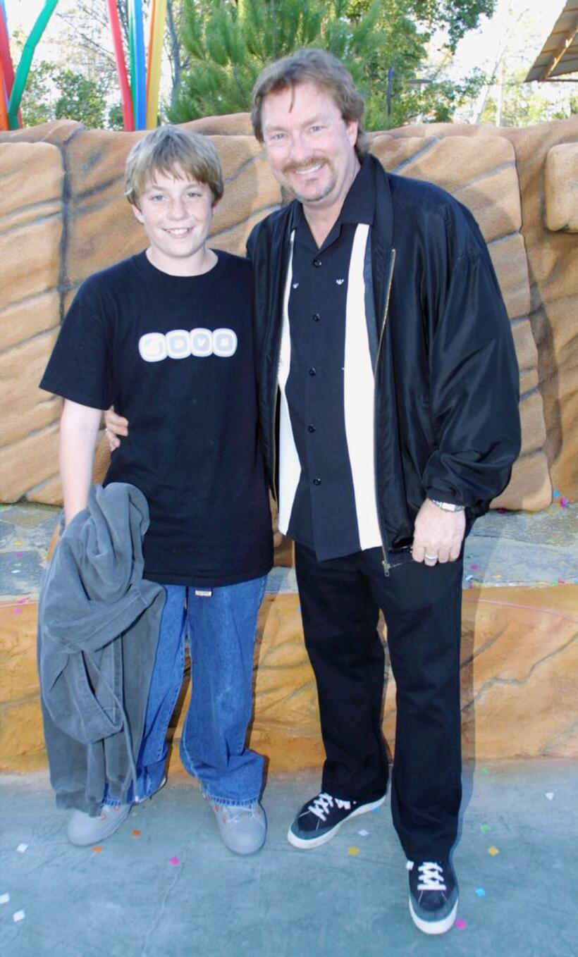 Stephen Root and his son Codie at the Six Flags Magic Mountain.