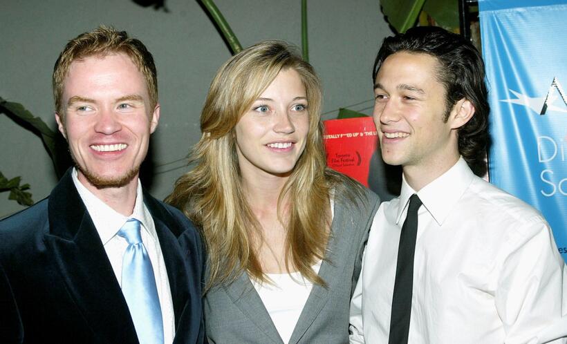 Scott Heim, Sarah Roemer and Joseph Gordon-Levitt at the premiere of "Mysterious Skin."