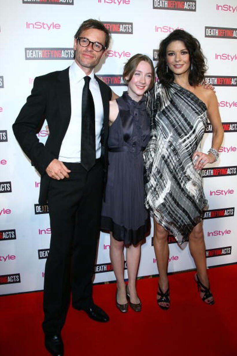 Actors Guy Pearce, Saoirse Ronan and Catherine Zeta-Jones at the Australian premiere of "Death Defying Acts."