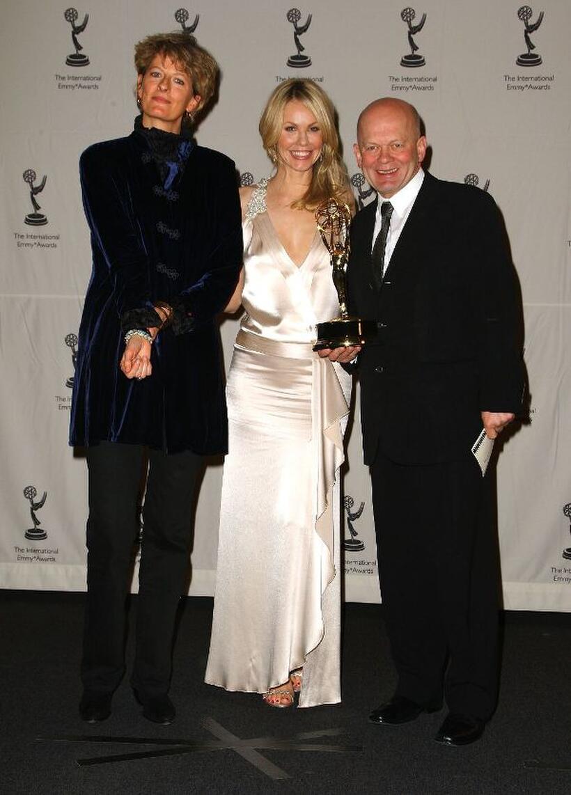 Director Louise Osmond, Andrea Roth and John Smithson at the 36th Annual International Emmy Awards.