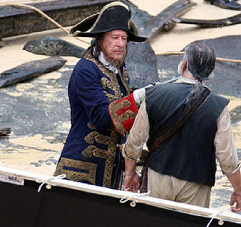 Geoffery Rush in "Pirates of the Caribbean: On Stranger Tides"