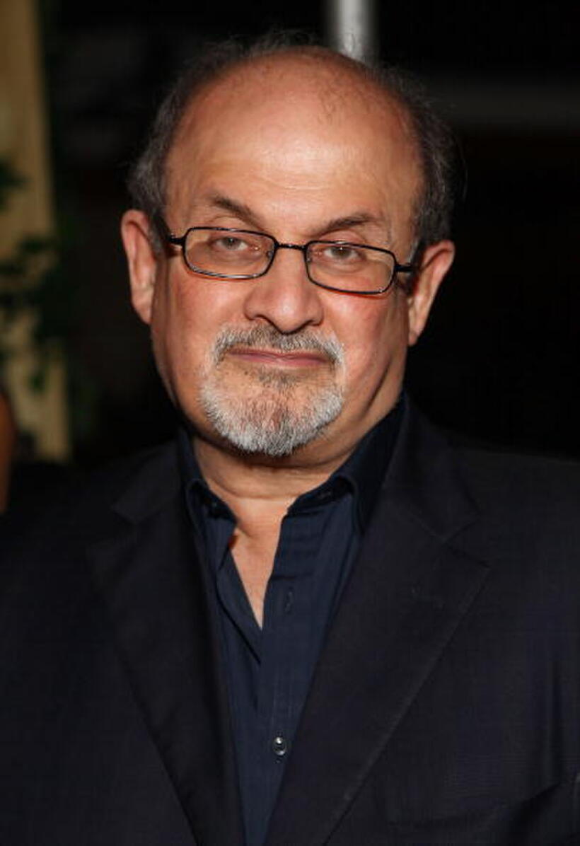 Salman Rushdie at the after party of the premiere of "The Last International Playboy."