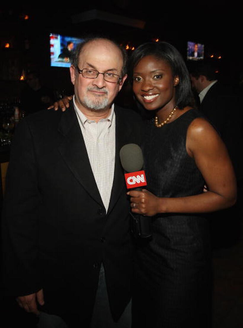 Salman Rushdie and Lola Ogunnaike at the Bipartisan Election Night Party.