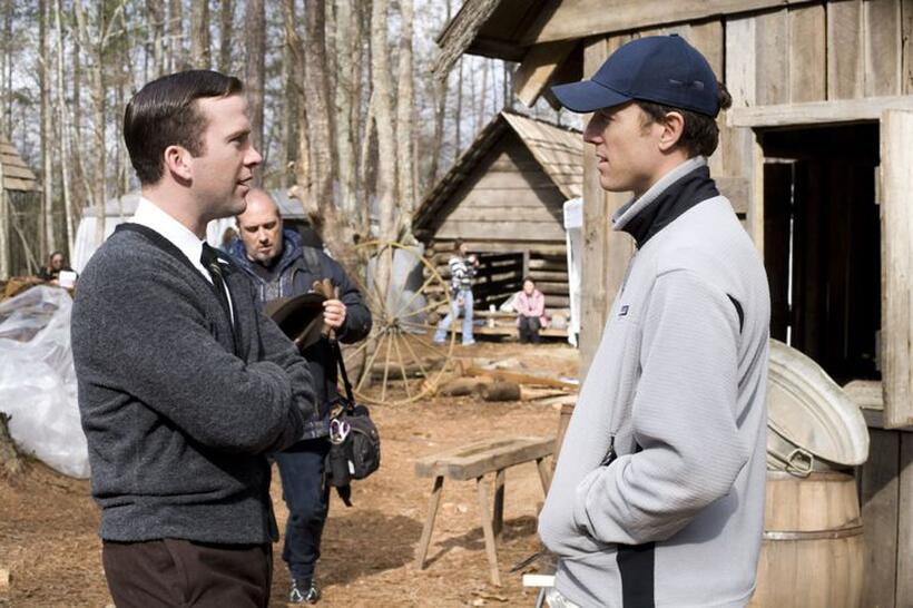 Lucas Black and Dean Zanuck on the set of "Get Low."
