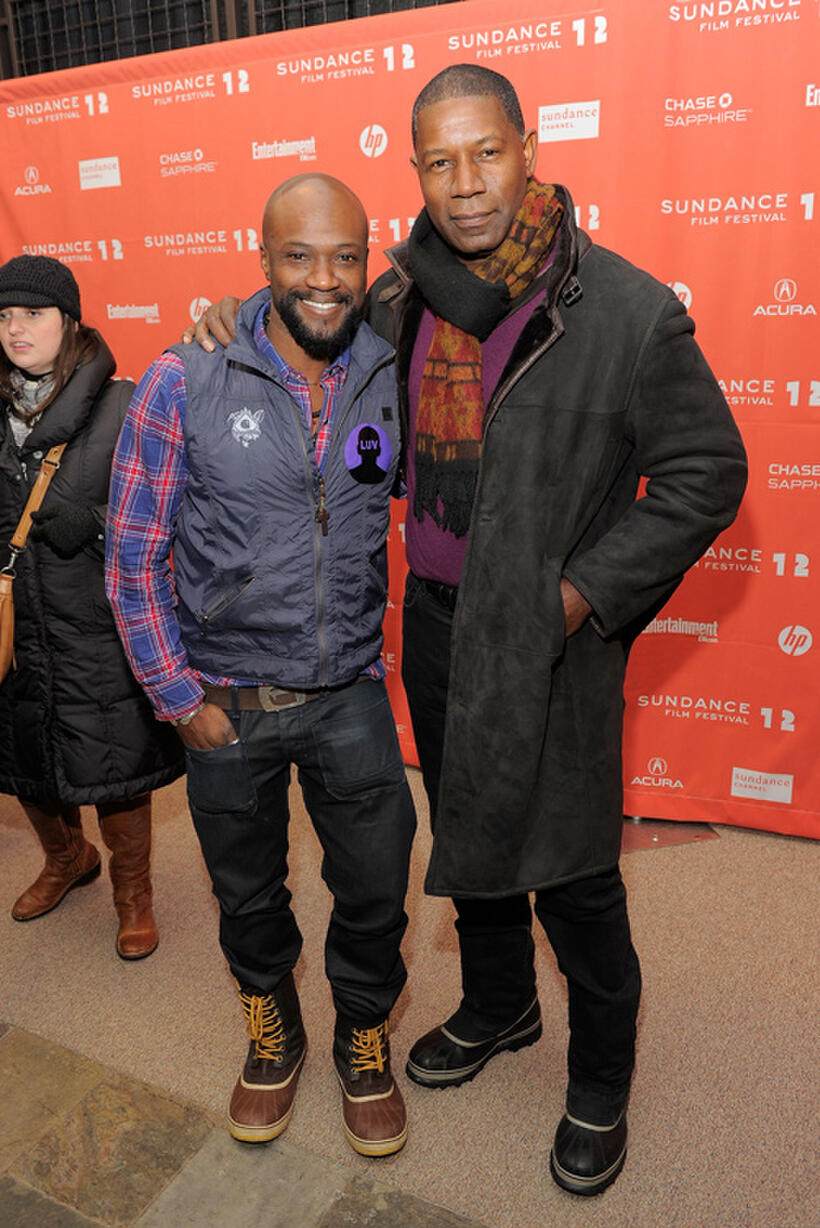 Sammi Rotibi and Dennis Haysbert at the premiere of "LUV" during the 2012 Sundance Film Festival.