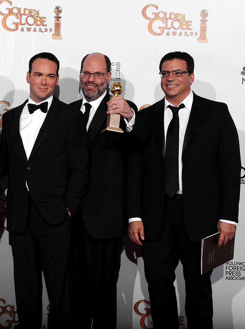 David Brunetti, Scott Rudin and Michael DeLuca at the 68th Annual Golden Globe Awards.