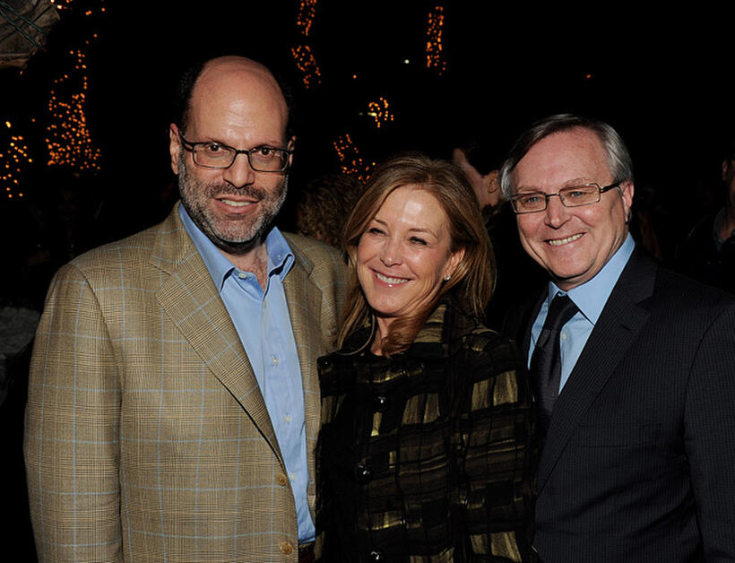 Scott Rudin, Elizabeth Cantillion and David Bishop at the Blu-ray & DVD launch party of "The Social Network."