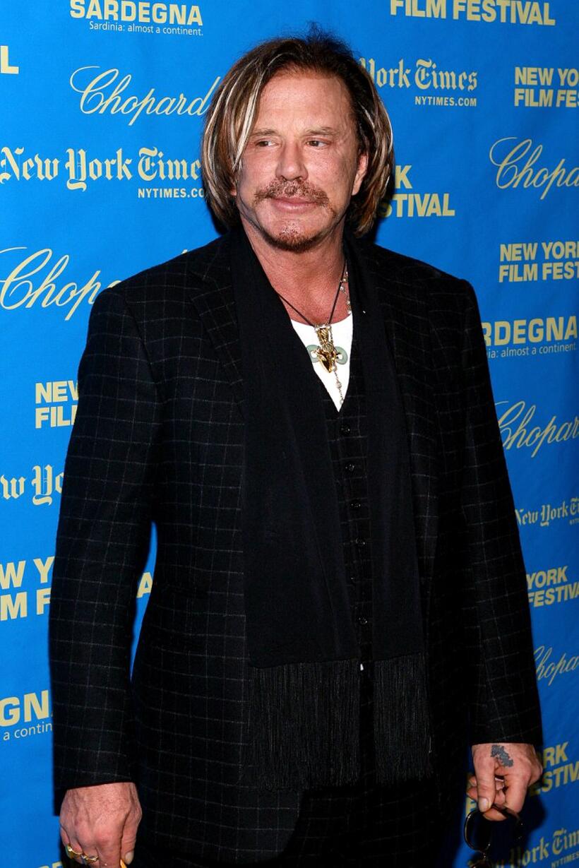Mickey Rourke at the presentation of "The Wrestler."