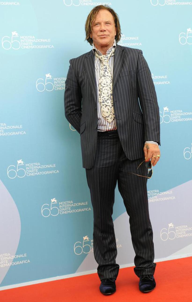 Mickey Rourke at the photocall of "The Wrestler" during the 65th Venice International Film Festival.