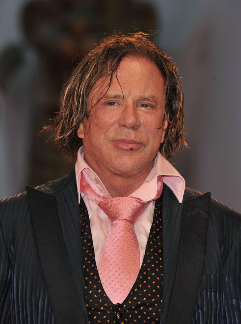 Mickey Rourke at the premiere of "The Wrestler" during the 65th Venice Film Festival.